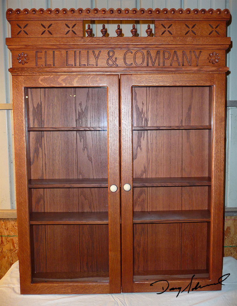 Personalized custom curio cabinet by Doug Marvel, Marvelous Woodworking