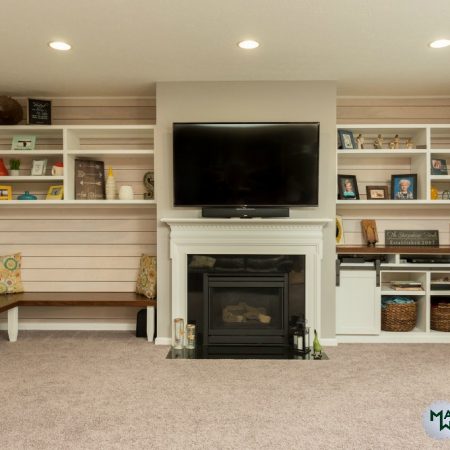 built-in shelving